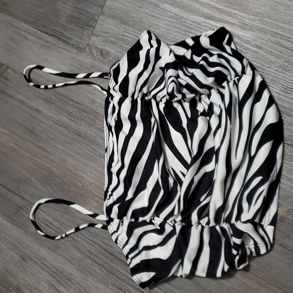 New! Sexy ruched zebra tank crop top